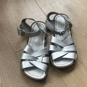 Salt Water Sandals by Hoy - Shiny Silver Kids Sandals